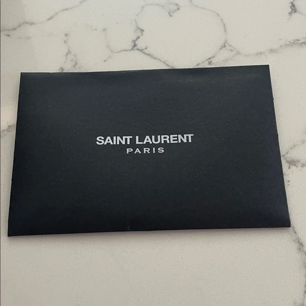 Saint Laurent Black and Silver Shield Sunglasses